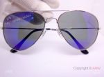 RayBan Aviator Sunglasses Blue Flash Lens Silver Frame